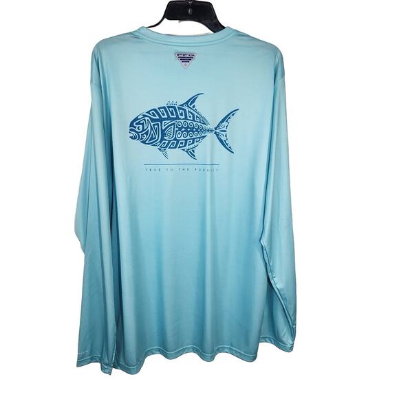 Columbia T Shirt Mens Large Performance Fishing Gear PFG Omni-Shade Long Sleeve - Picture 2 of 11